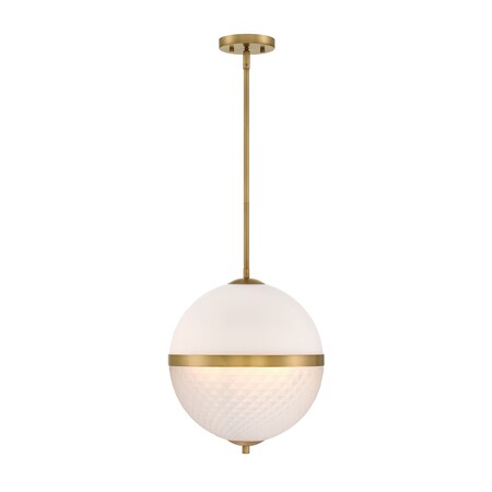 Designers Fountain Dia 60 Watt 3 Light Old Satin Brass Pendant with Etched Opal Glass Shade D301C-14P-OSB